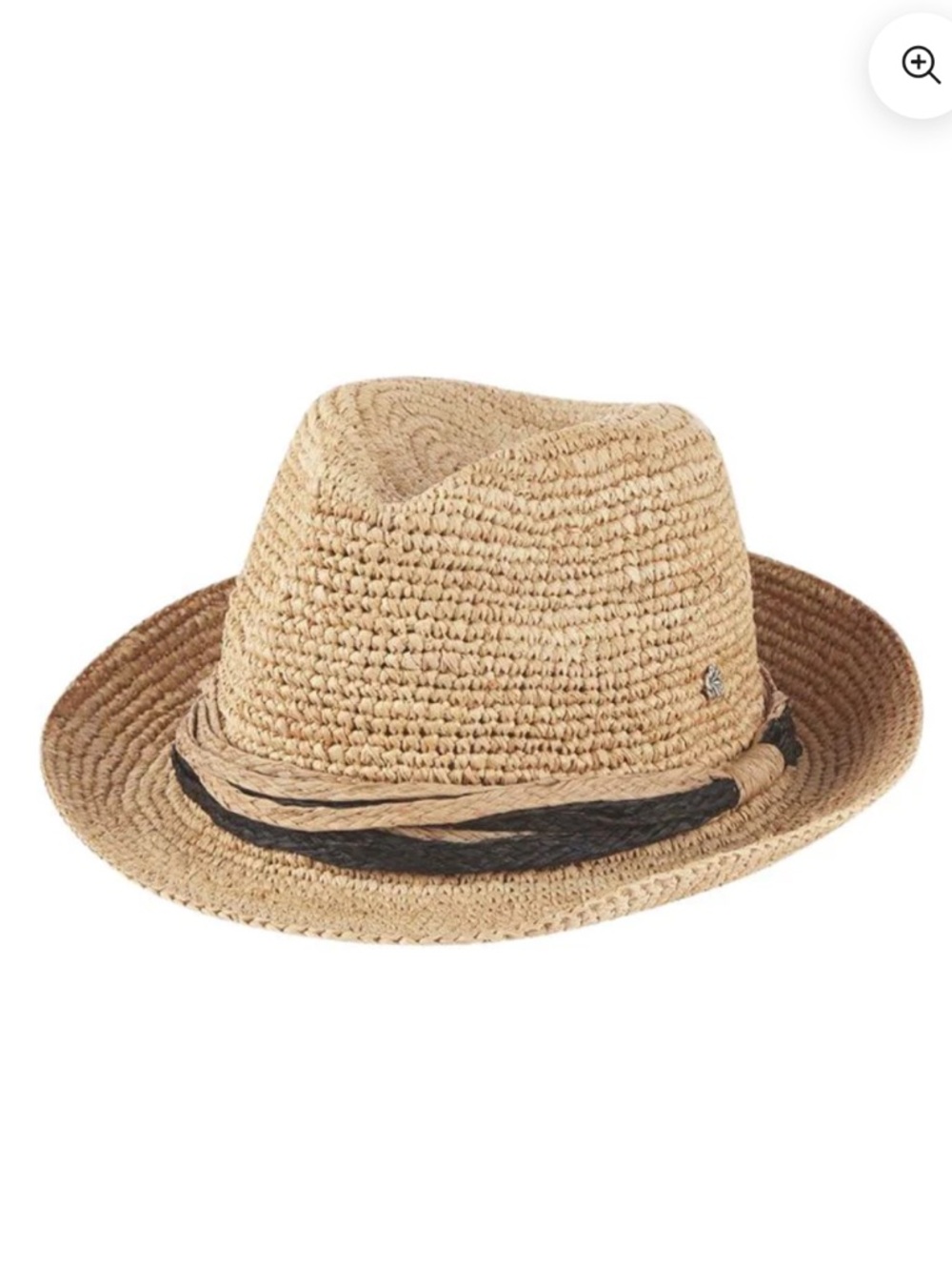 Flora Bella Macie Natural Black Raffia Fedora Hat Decorative Band. OS.
